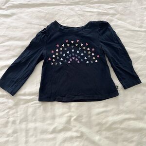 Baby Gap Cotton Heart Graphic Long Sleeved Tee